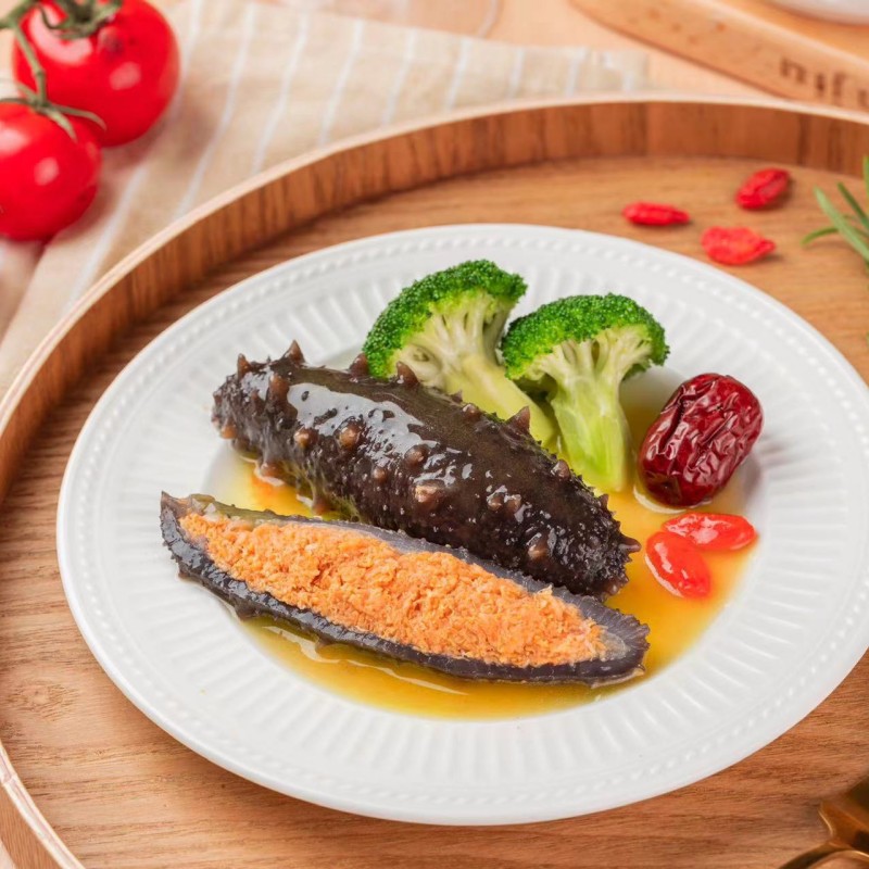工厂批发代发大连海参满籽即食海参单个装500g辽参刺参开袋即食