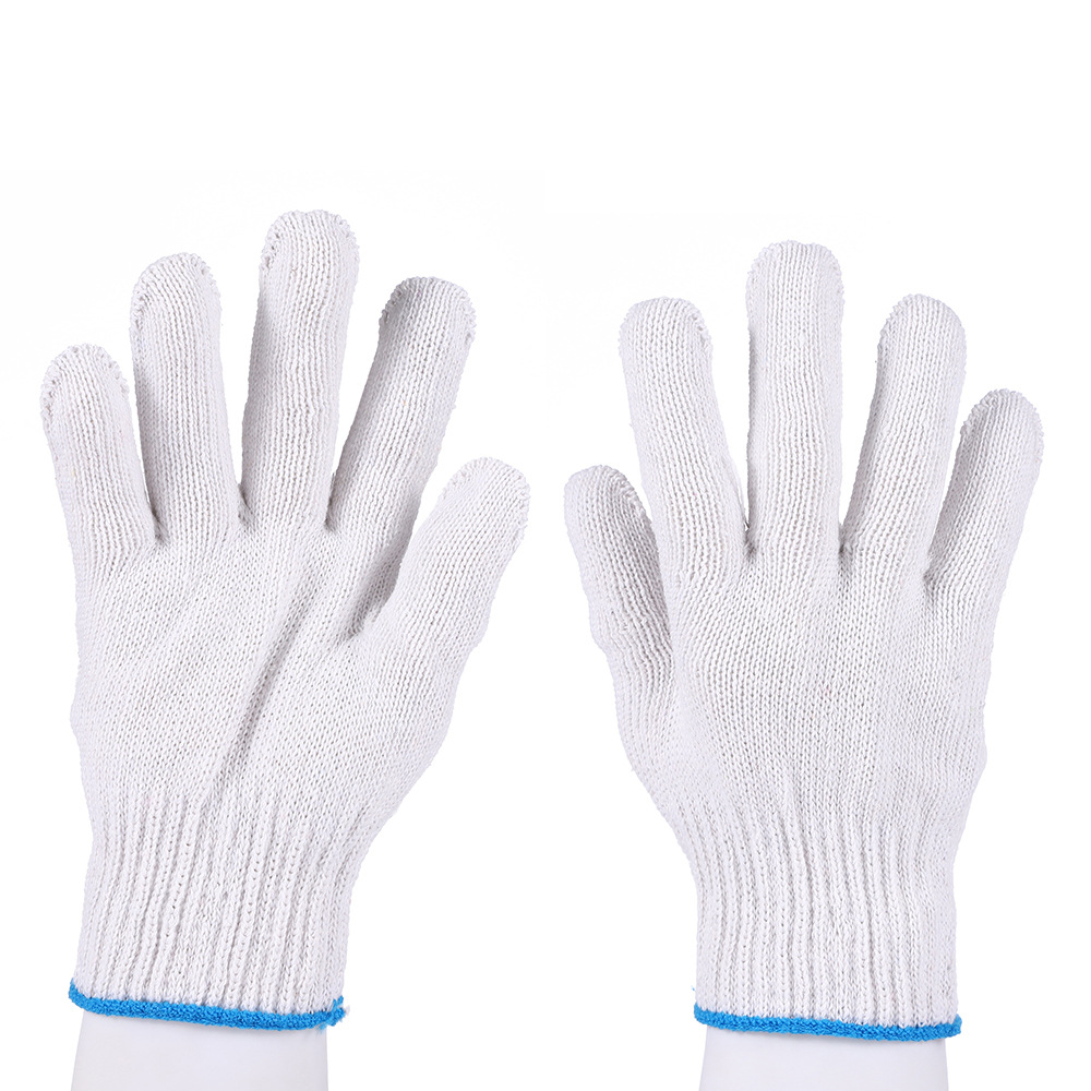 十针棉纱劳保手套尼龙修车工地干活维修工作白线防滑耐磨棉线手套