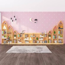 自由组合幼儿园实木书柜松木儿童书架城堡阅读置物架展示柜