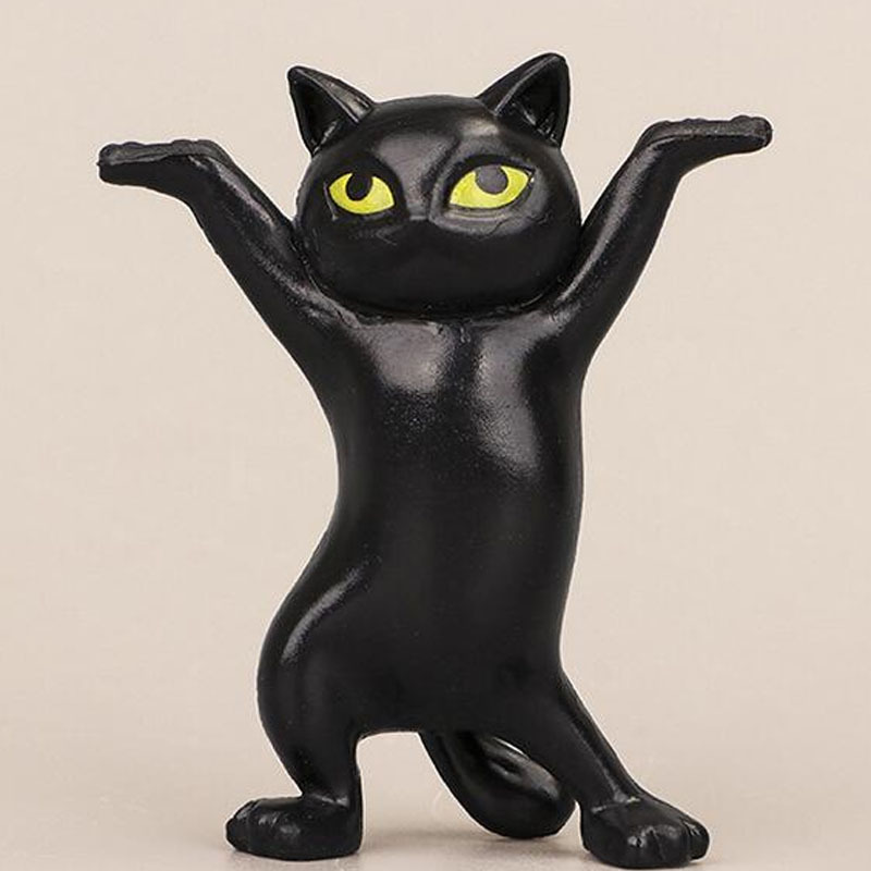5 Models Dancing Cat Garage Kits Ornaments Anime Cat Model Trend Toy Enchanting Cat Capsule Toy Doll Cake Ornaments