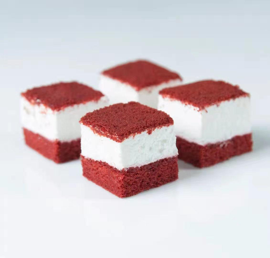 乳脂冷冻慕斯 小方块蛋糕 红丝绒 成品 自助餐 速冻 方形 批发
