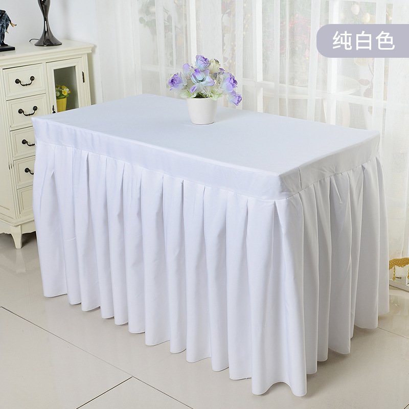 Printable Logo Solid Color Conference Tablecloth Cold Dining Table Skirt Hotel Banquet Wedding Activity Sign-in Rectangular Table Cover