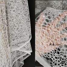 设计师面料 网布镂空透视圆点布料波点肌理蕾丝