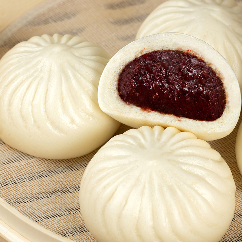 和善园玫瑰豆沙包960g速食营养早餐半成品家庭商用新鲜速冻大包子