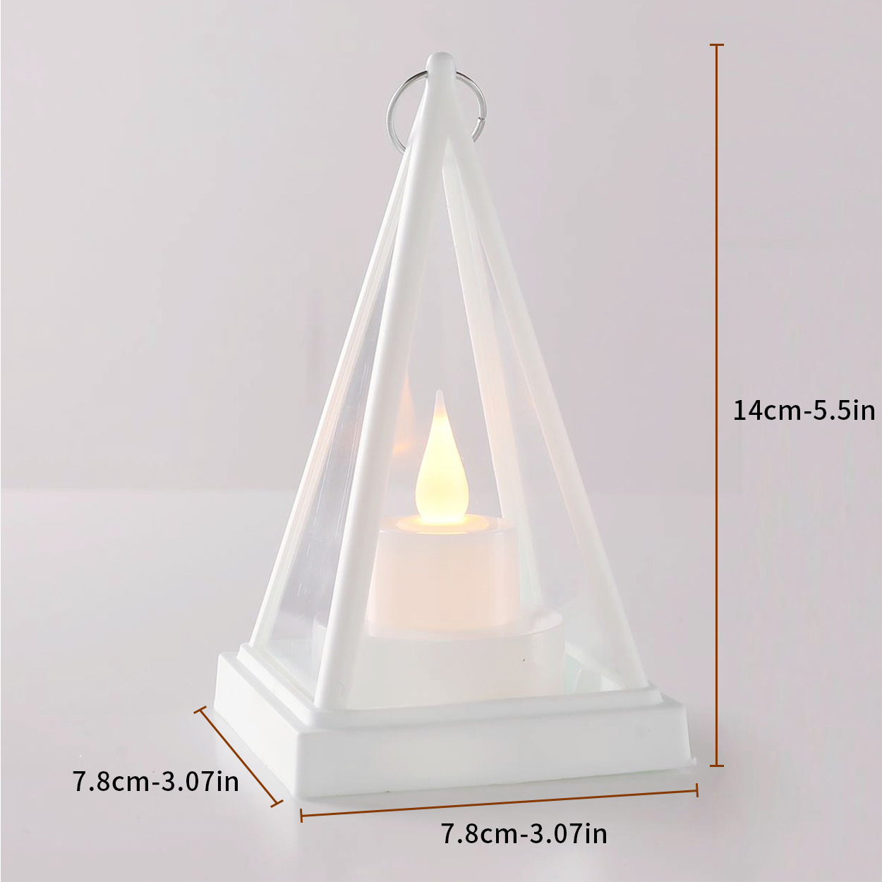 Triangle Storm Lantern Exclusive for Cross-Border LED Electronic Candle Light Small Night Lamp Christmas Creative Ambience Light Party Decoration