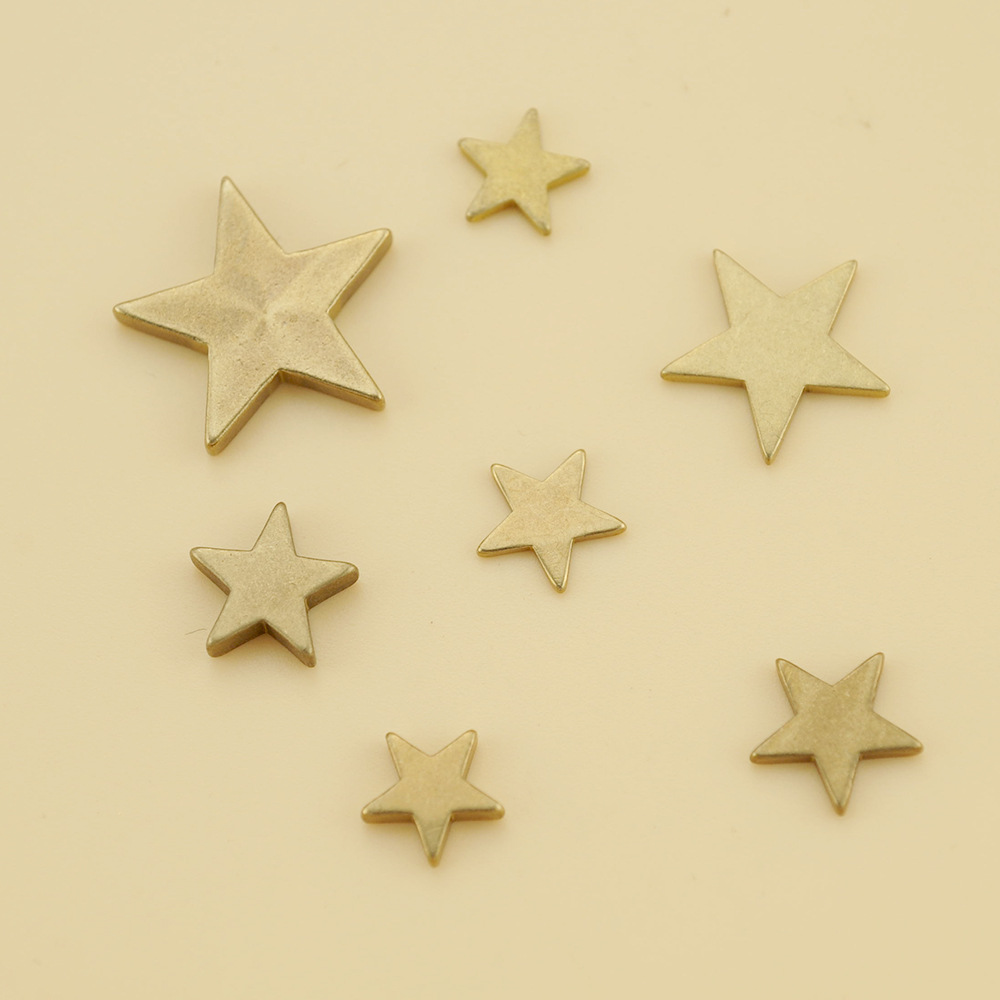 实心五角星diy饰品配件黄铜实心五角星小星星项链手链配件