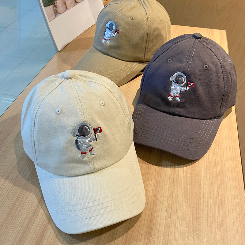 帽子女太空人宇航员棒球帽男韩版时尚软顶遮阳鸭舌帽春夏季学生潮