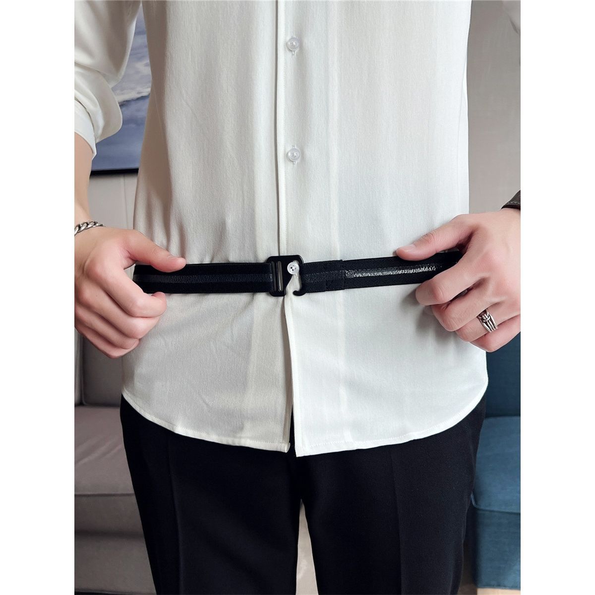 衬衫固定神器商务衬衣防滑带防皱绑带腰围固定带腰带束衣隐形腰封