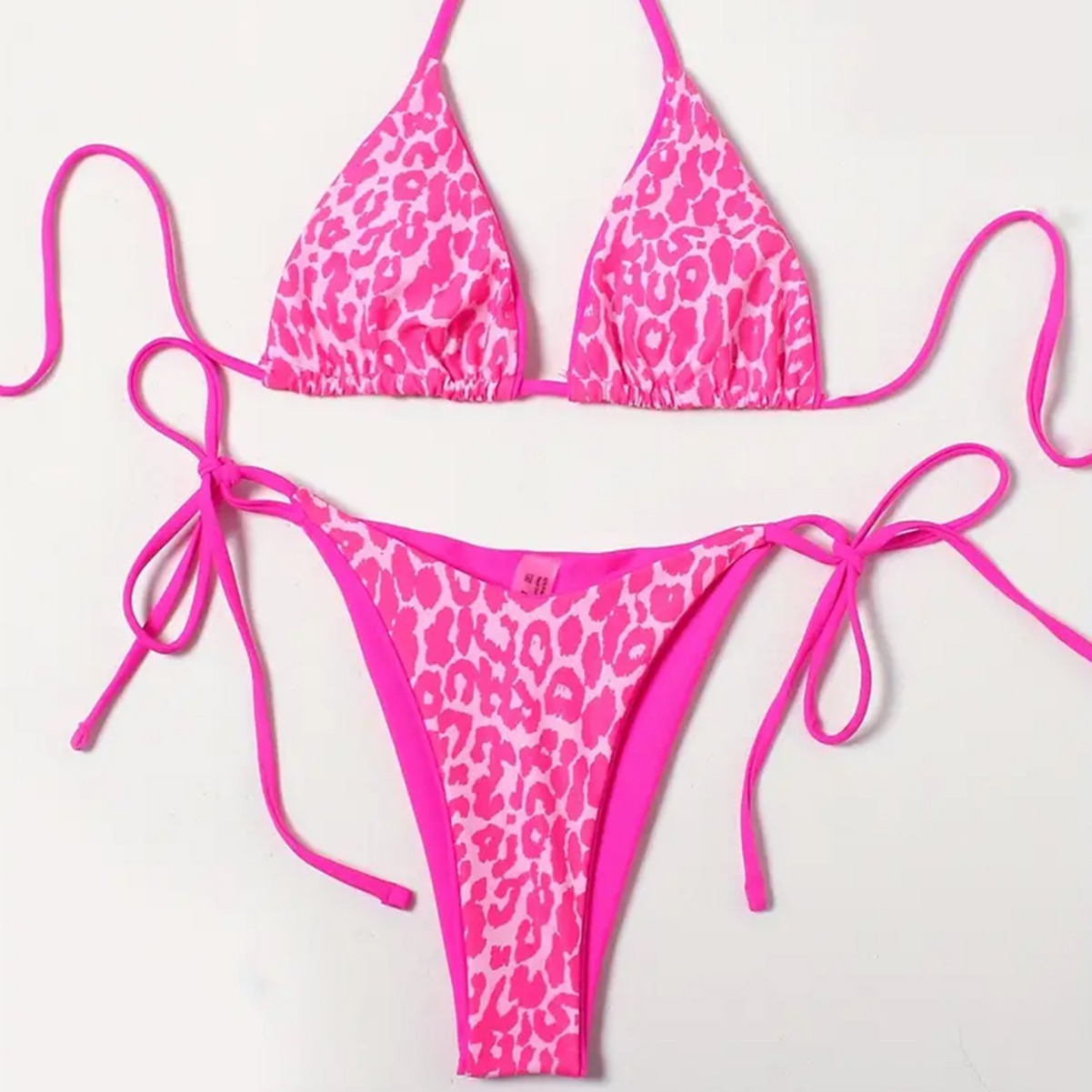 2024欧美跨境外单比基尼纯色性感女分体泳衣三角包度假沙滩泳装女