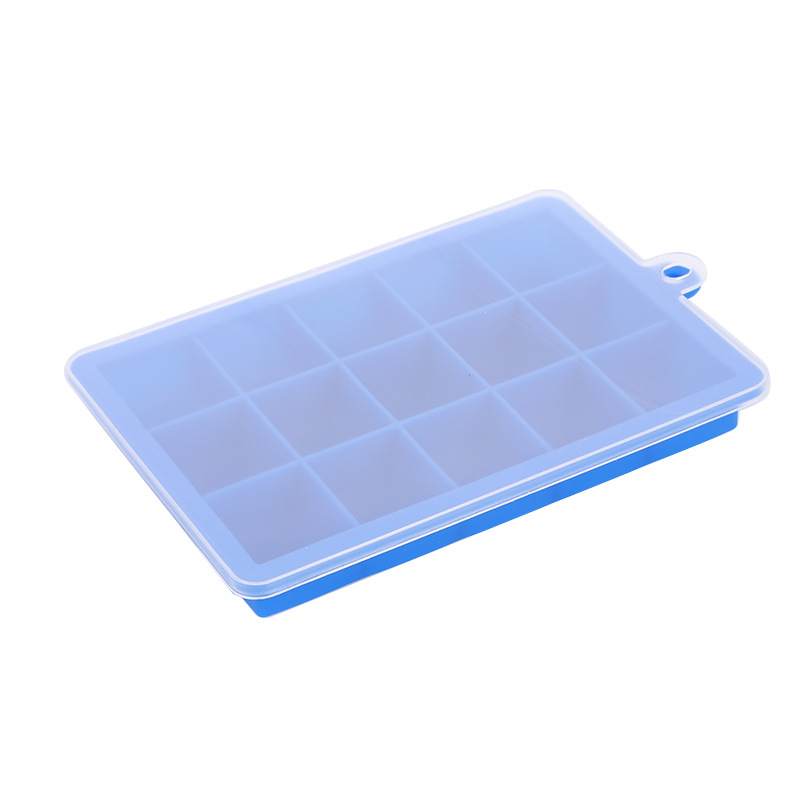 New Ice Tray 15 Grid 24 Grid Square Silicone Ice Tray with Lid Edible Silicon Household Home Ice Tray