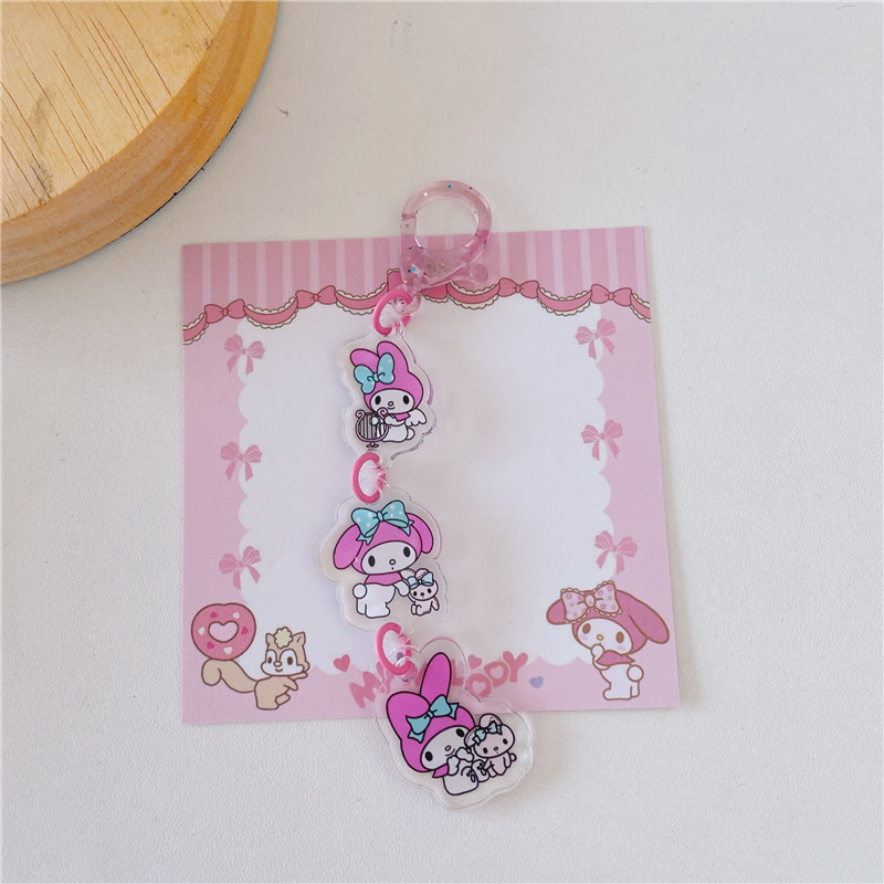 Japanese Cartoon Sanrio Decorative Keychain Skewers Handbag Pendant Small Jewelry Ins Style Girl's Heart Ornament