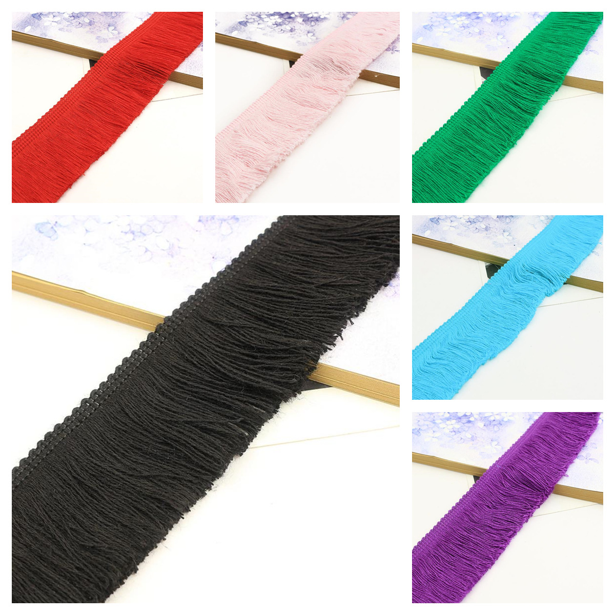 Cross-Border Direct Selling Ethnic Color 2.5cm Fringe Tassel Lace DIY Earrings Clothing Pillow Tablecloth Decorative Accessories