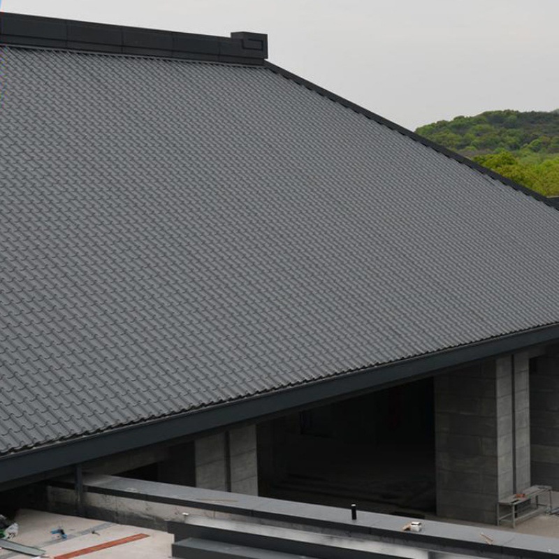 铝镁锰仿古瓦新款合金琉璃瓦 建筑屋顶防锈铝竹节瓦灰色氟碳漆铝