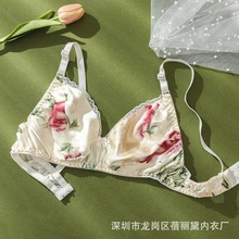 爆款双面双层真丝文胸薄款桑蚕丝胸罩大码无海绵无钢圈无痕内衣女