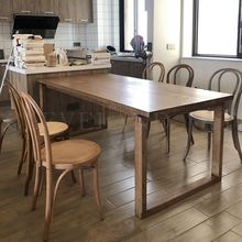 北欧实木餐桌简约白蜡木长桌原木日式大板桌莫比恩桌子家具组合