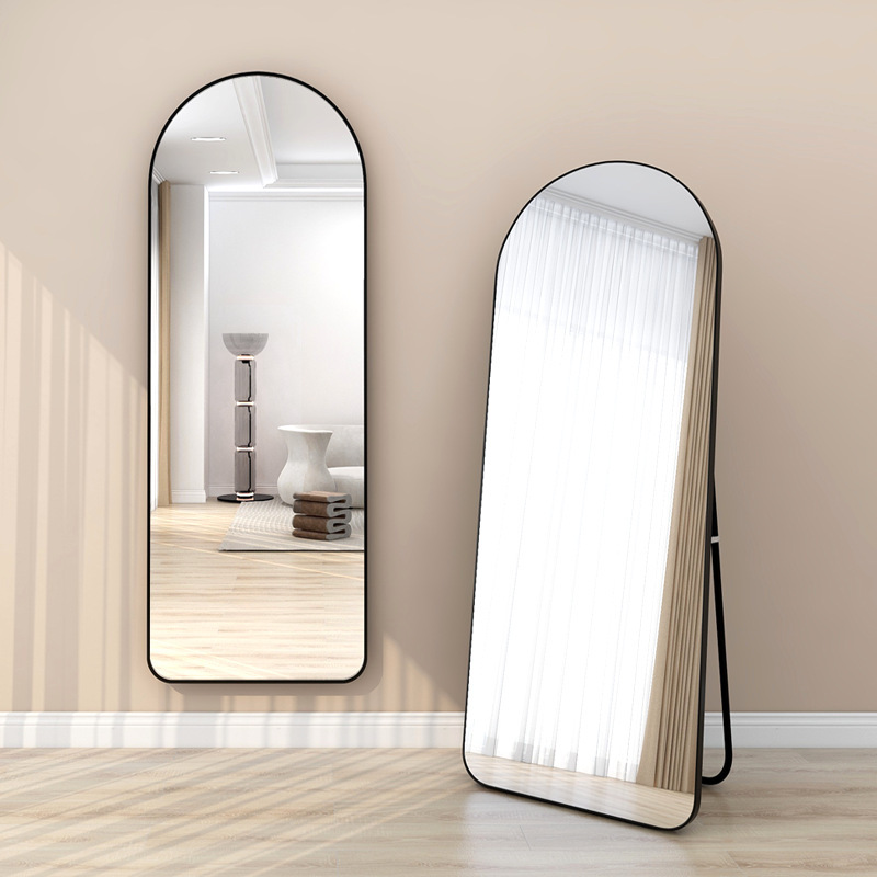 Full-Length Mirror Arch Dressing Mirror HD Mirror No Impurity U-Shaped Bracket More Stable Full-Length Mirror Full-Length Mirror Wholesale