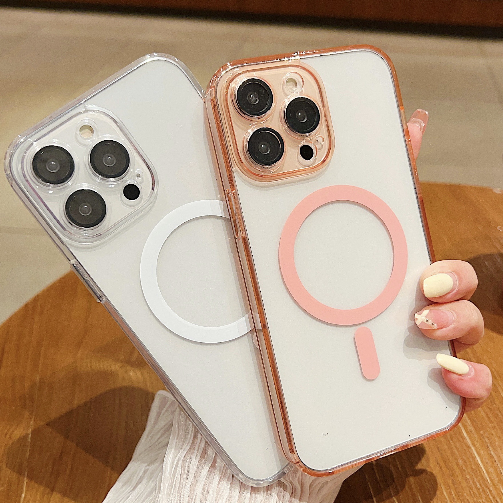 适用apple iphone15 pro max magsafe clear case14pro磁吸手机壳