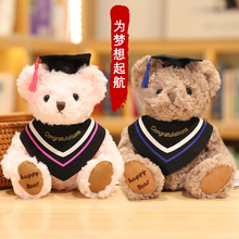 毕业熊博士帽小熊博士熊毛绒玩具学士泰迪熊公仔logo毕业纪念礼品