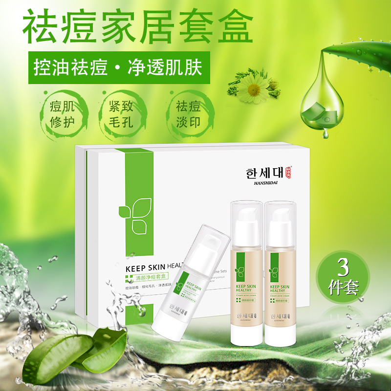 面部祛痘套盒 韩诗黛护肤套装家居款洋甘菊淡化痘印补水三件套
