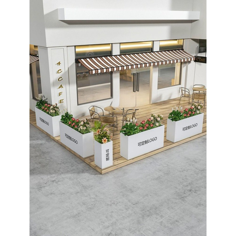 c曟1户外铁艺花箱不锈钢组合阳台花架花长方形隔断外摆庭围栏定