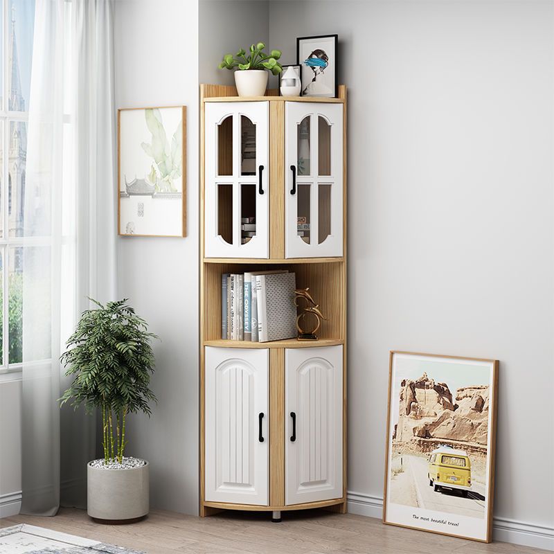 实木转角客厅置物架墙角柜拐角柜边角柜三角形收纳柜简约卧室角柜