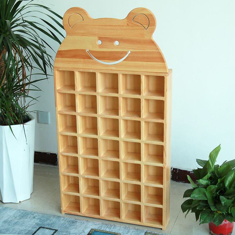 幼儿园毛巾架实木口杯架儿童木质茶杯架 现代简约小熊口杯架