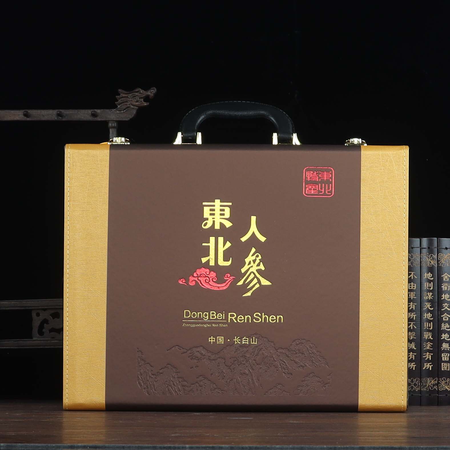 人参礼盒60公分新年春节手提皮盒空盒礼品生东北送礼大号人参礼盒