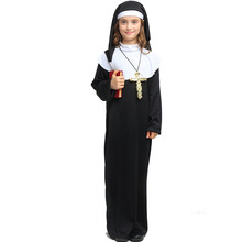 圣诞节服装儿童cosplay 女装牧师袍教士牧师神父教父服装修士套装
