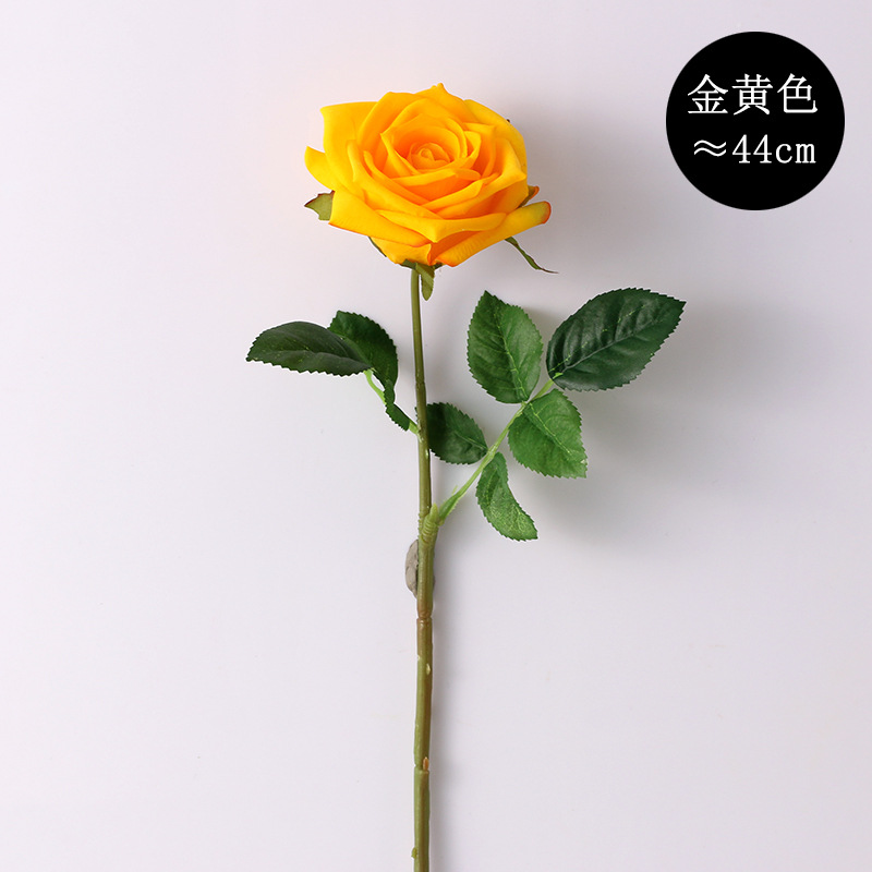 Single-Branch Moisturizing Touch Rose Artificial Flower Nordic Home Coffee Table Decoration Artificial Flower Decoration Rose Wholesale