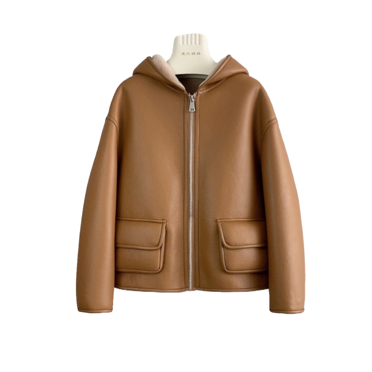 羊剪绒皮毛一体大衣羊羔毛外套颗粒羊毛大衣女短款皮夹克软皮连帽