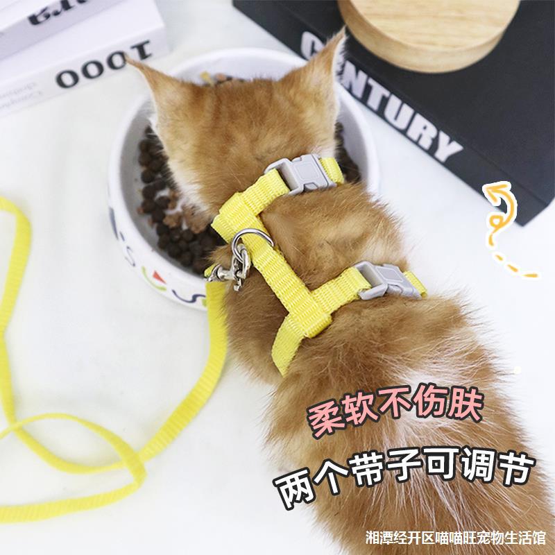 小猫咪牵引绳幼猫幼犬外出迷你犬茶杯犬小狗工字型背带遛狗猫绳