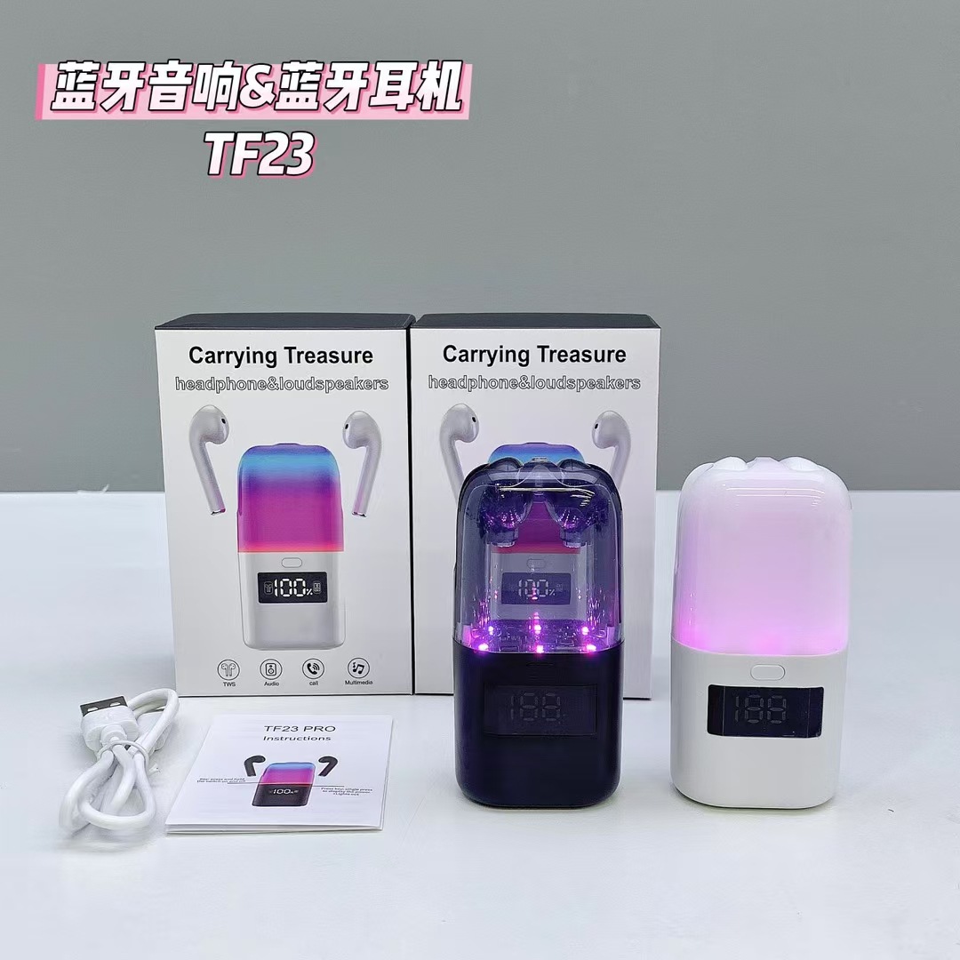 tf23 box new bluetooth desktop audio with headset dual-use colorful light-effect hands-free call hifi sound quality
