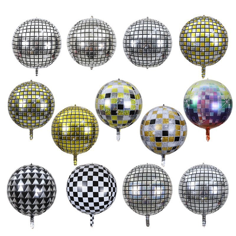 跨境新款22寸镭射彩虹迪斯科气球 婚庆生日聚会派对装饰4d圆球
