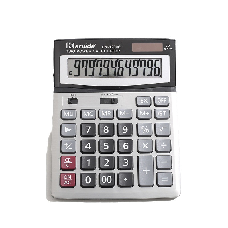 Financial Office Accounting Solar Calculator Cross-Border Foreign Trade Large Multifunctional Computer Kk1200s