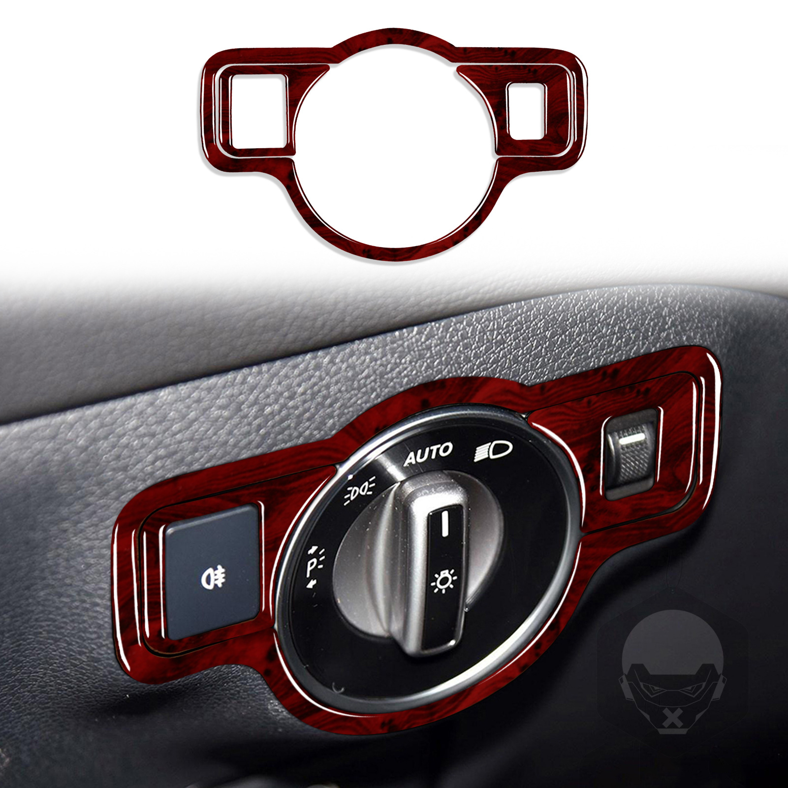 适用于奔驰c级w204雀眼红大灯调节开关控制面板汽车内饰改装配件