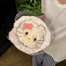 凯蒂猫小狗花束DIY材料包纸质仿真花康乃馨花束材料包生日毕业礼
