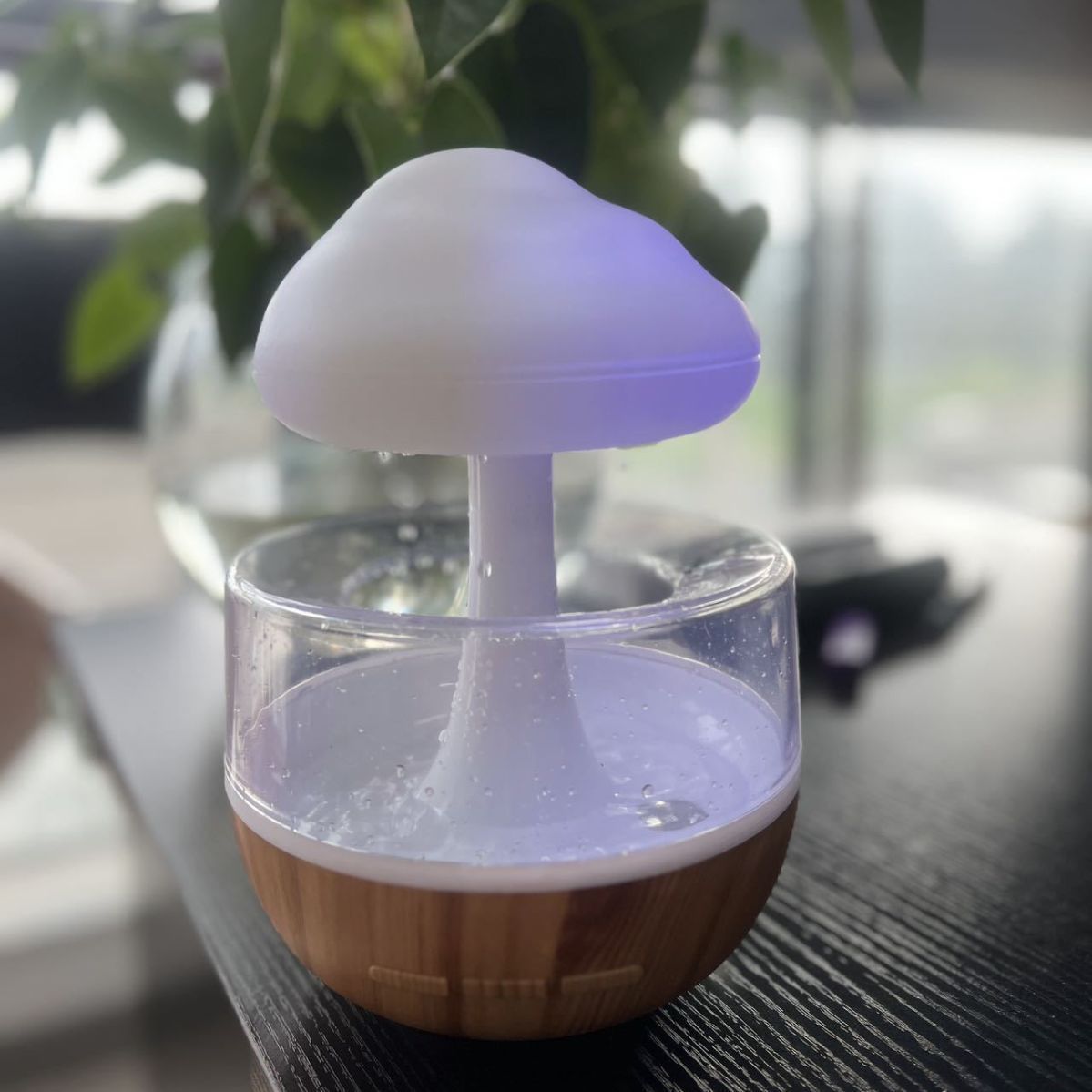 New Humidifier Mushroom Cloud Rain Humidifier Colorful Mushroom Cloud Raindrops Atmosphere Night Light Aromatherapy Machine White Noise