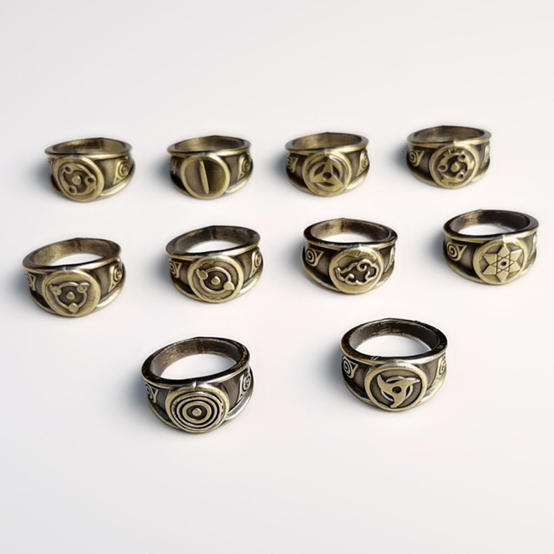 火影忍者动漫周边 晓组织宇智波鼬戒指 火影忍者戒指环套装 批发