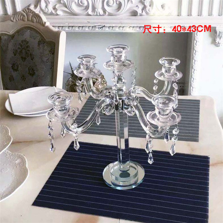 Crystal Candlestick Simple Wedding Ceremony Decoration Nordic Romantic Restaurant Candlelight Dinner Props Candlestick Home