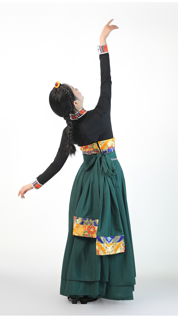 藏服长裙舞蹈演出服装半身大摆裙藏族舞服新款藏式民族女长款套装
