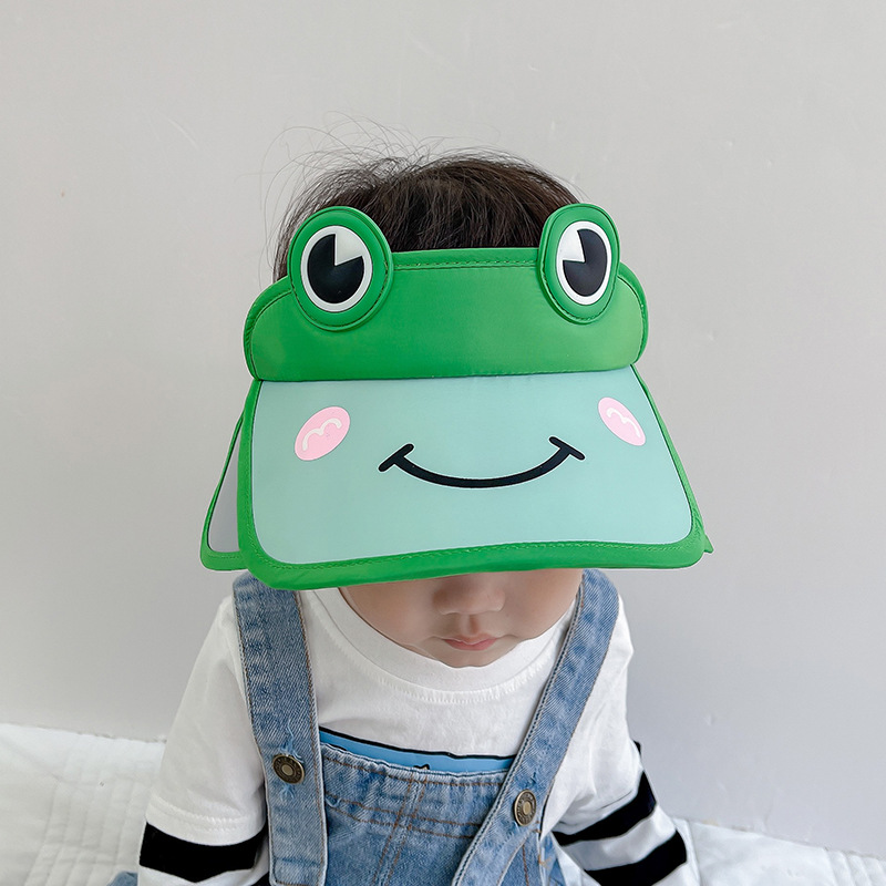 k994 名顶 卡通青蛙空顶帽 儿童夏季新款帽子 韩版休闲款遮阳帽