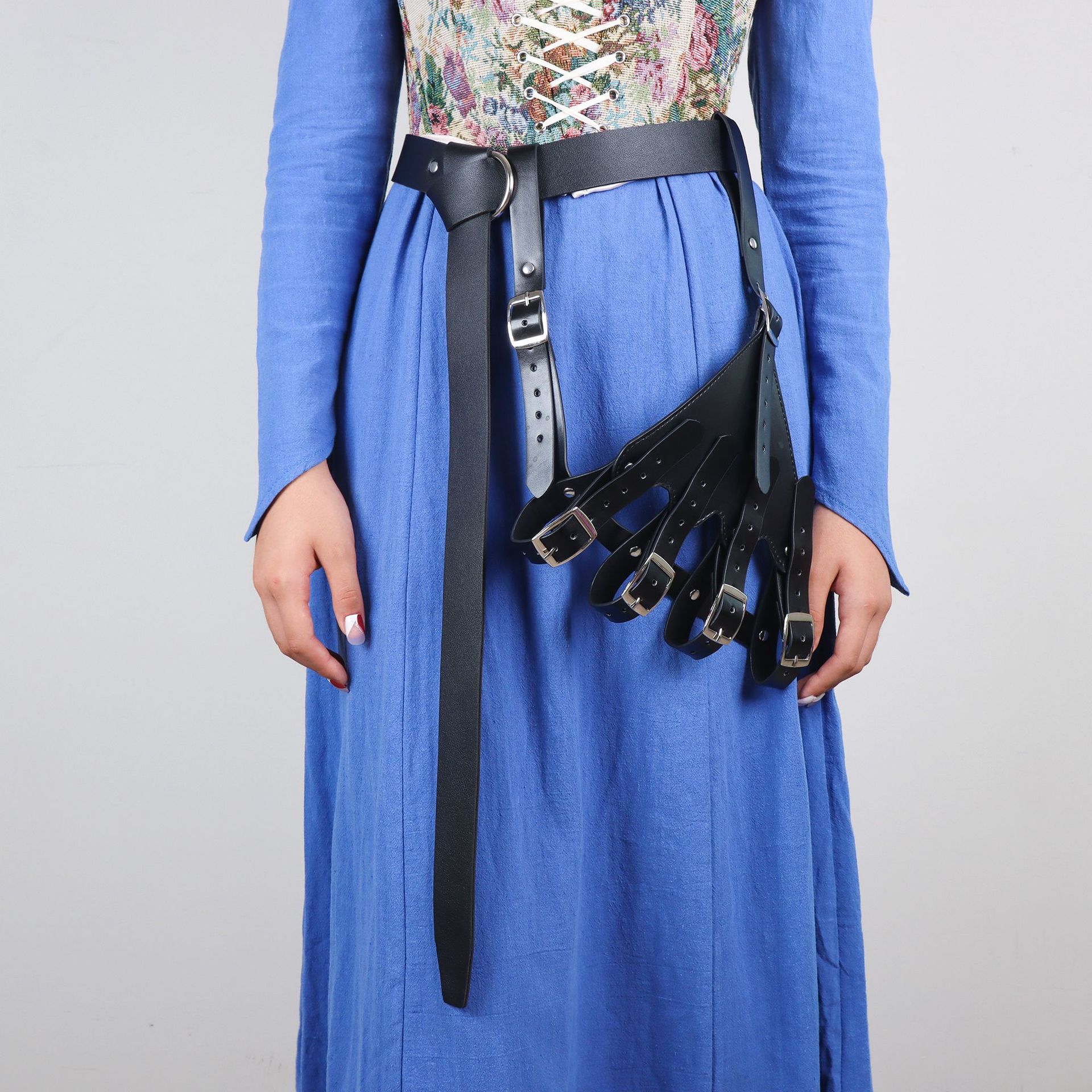 中世纪复古腰带背带万圣节pu皮革cospaly绑带剑鞘欧洲战士佩剑跨