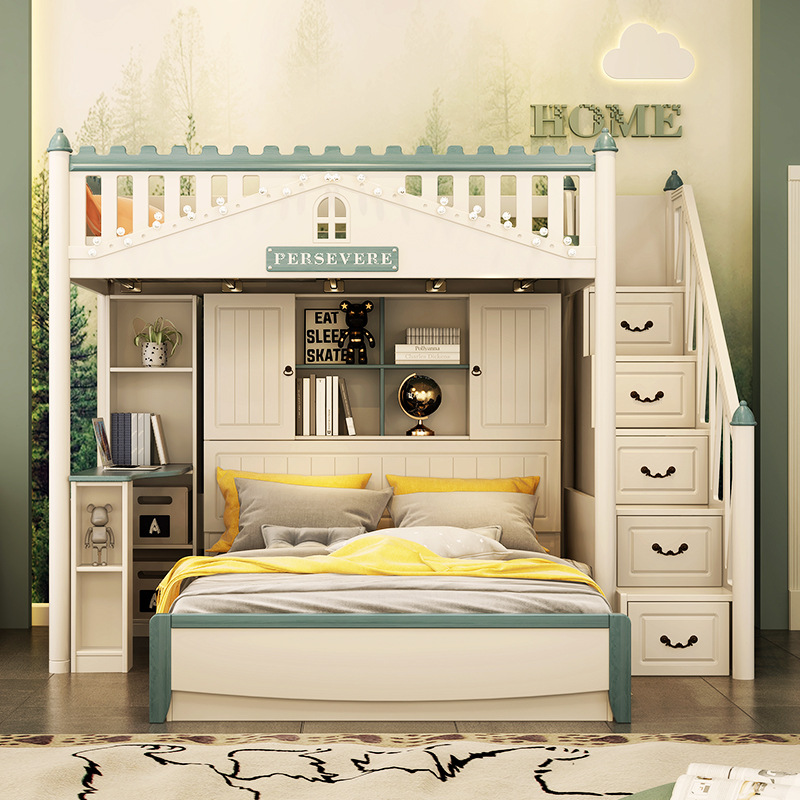 上下铺儿童上下床分体式双层高低床小户型省空间子母床交错式组合