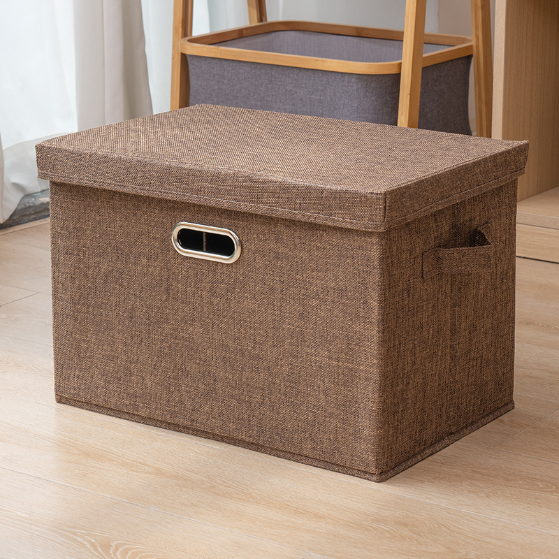 Cross-Border Cotton and Linen Storage Box Home Fabric Toys Storage Box Clothes Storage Basket Storage Box Folding Storage Box