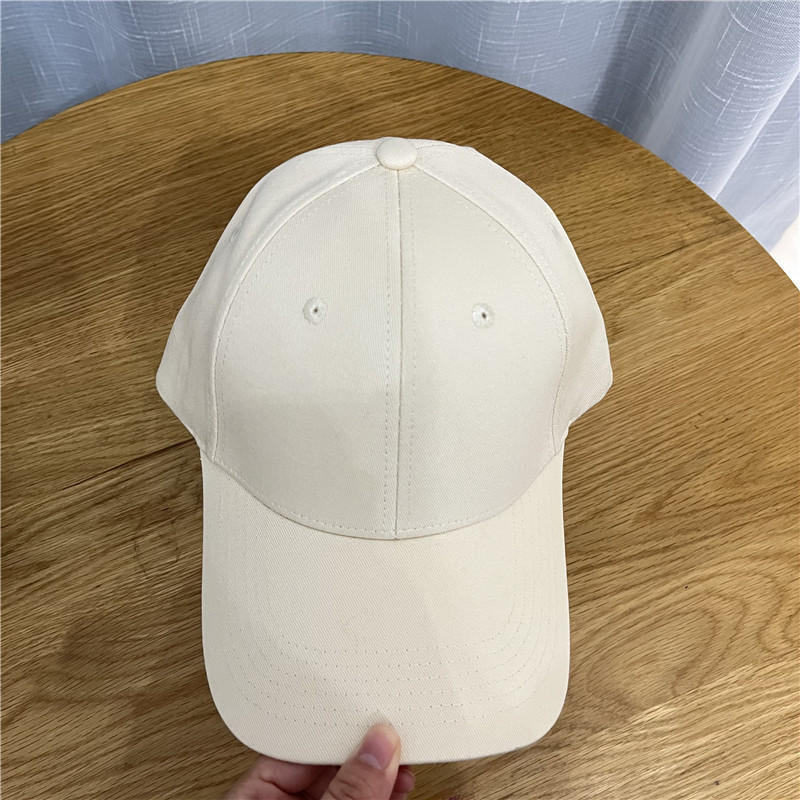 大头围米白色帽子女鸭舌帽百搭软顶ins潮牌小众卡其色棒球帽春夏