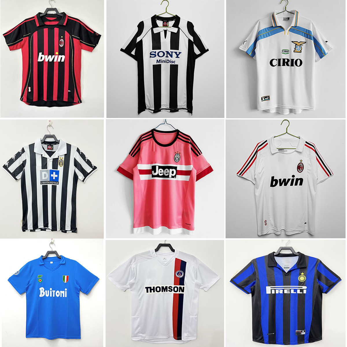 复古意甲球衣0607ac米兰9798尤文罗马98佛罗伦萨拉齐奥球衣-阿里巴巴