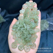 天然和田玉青海料【爱心】配件手工手链饰品搭配小吊坠厂家批发