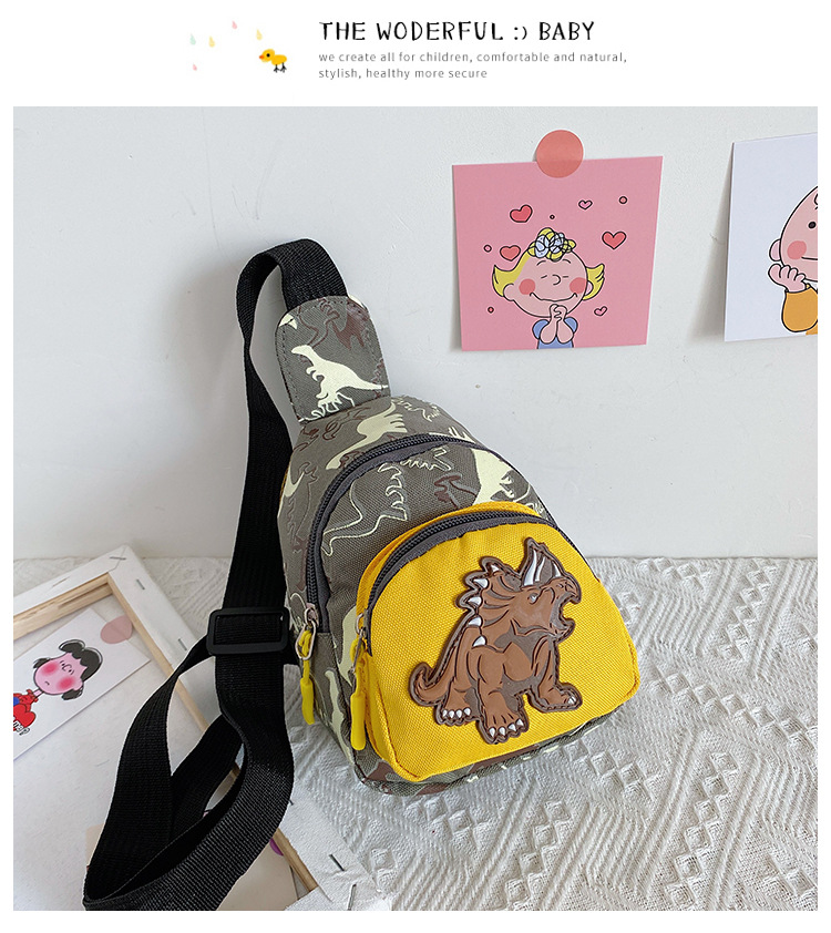New Children's Bags Dinosaur Messenger Bag Fashion Boys and Girls Cartoon Bag Baby Coin Purse Children's Chest Pack Wholesale