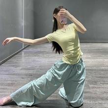 现代舞练功服修身显瘦形体训练服古典舞上衣中国舞短袖套装舞蹈裤