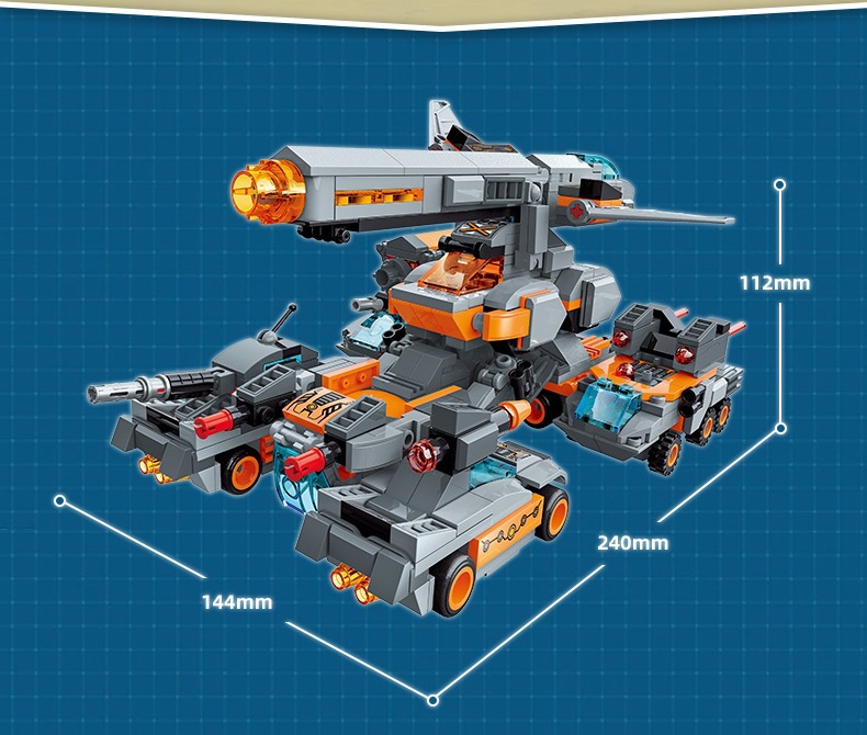 启蒙积木霹雳战车41102男孩益智拼装军事装甲车坦克儿童玩具
